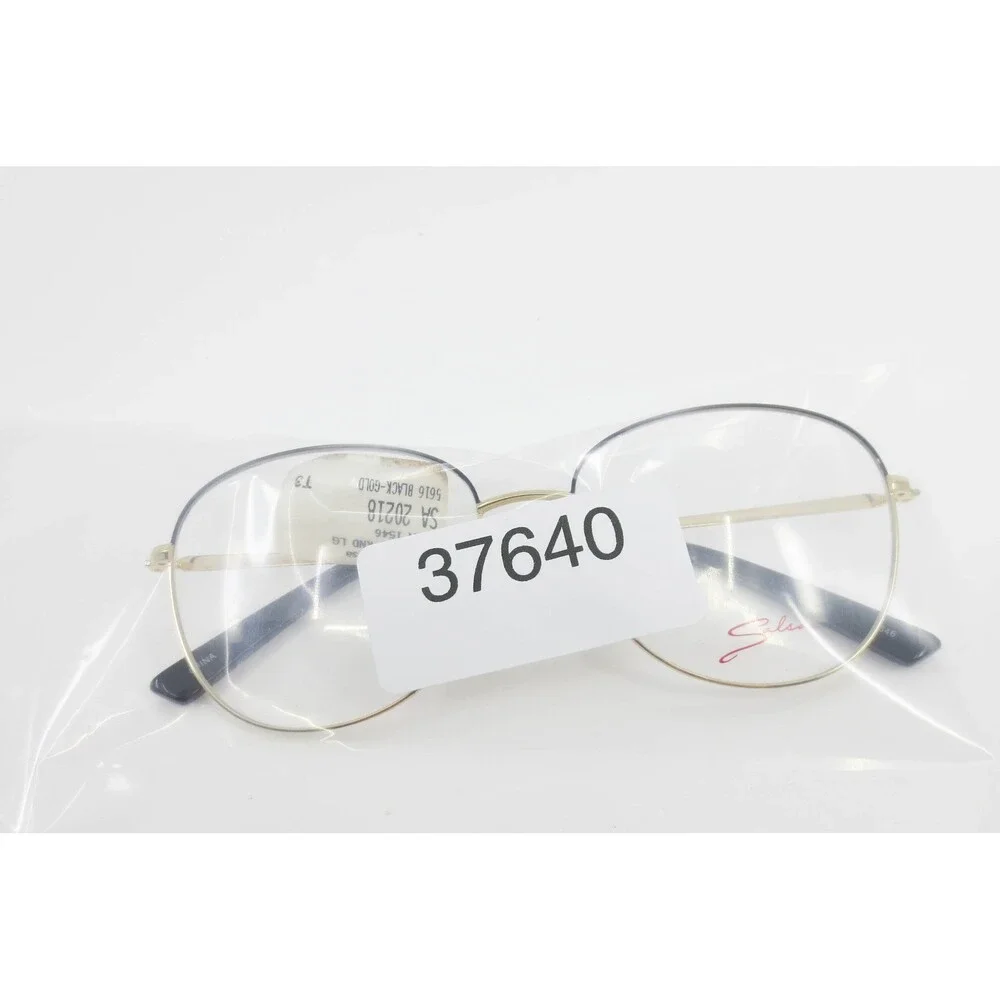 Salsa SA 20218 Black Gold Round Metal Eyeglass Frames 56-16-145 ECCA 1546